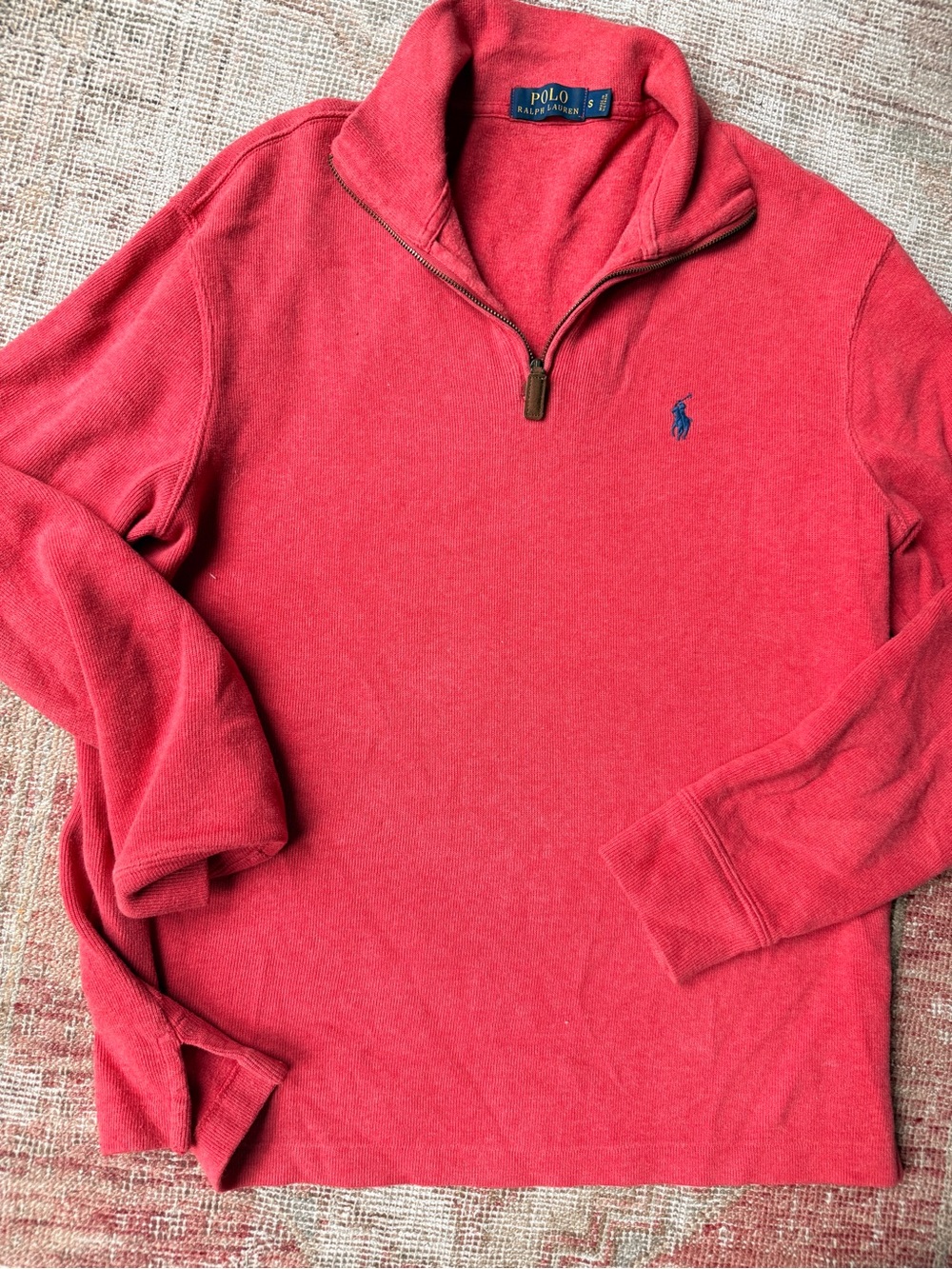 Polo by Ralph Lauren cotton Quarter-Zip Pullover with Navy Pony